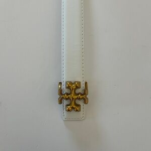 White Belt with Gold cross Buckle